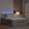 Cama otomana con colchón y LED terciopelo gris claro 120x190 cm