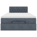 Estructura cama otomana colchón terciopelo gris oscuro