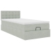 Estructura cama otomana colchón terciopelo gris claro 90x200cm