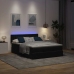 Estructura cama otomana colchón terciopelo negro 140x200cm