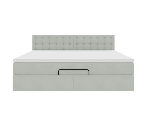 Estructura de cama otomana con colchón gris claro 160x200cm