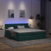 Estructura de cama otomana con colchón verde oscuro 160x200 cm