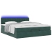 Estructura de cama otomana con colchón verde oscuro 160x200 cm