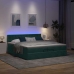 Estructura de cama otomana colchones terciopelo verde oscuro