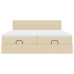 Estructura de cama otomana con colchones tela crema 180x200cm