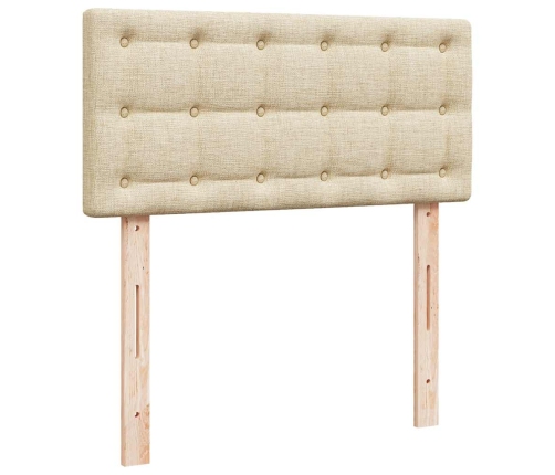 Estructura de cama otomana con colchones tela crema 180x200cm