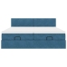 Cama otomana con colchones y luces LED azul oscuro 200x200 cm