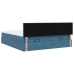 Cama otomana con colchones y luces LED azul oscuro 200x200 cm