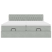 Estructura cama otomana colchones terciopelo gris claro