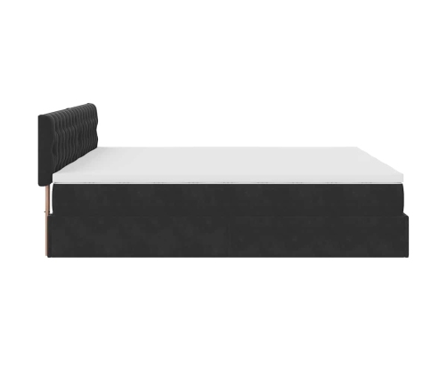 Estructura de cama otomana colchones terciopelo negra 180x200cm