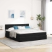 Estructura de cama otomana colchones terciopelo negra 160x200cm
