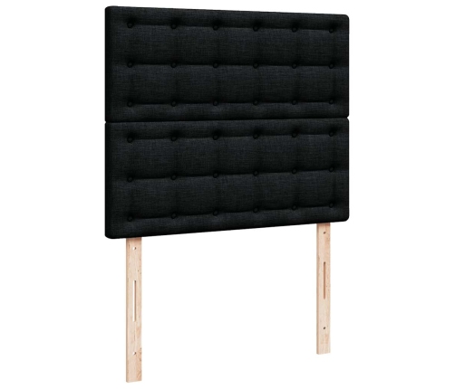 Estructura cama otomana colchón cuero sintético negro 120x200cm