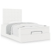 Estructura cama otomana colchón cuero sintético blanco