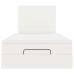 Estructura cama otomana colchón cuero sintético blanco