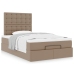 Estructura cama otomana colchón cappucino cuero sintético