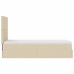 Cama otomana con colchón crema 90x200 cm tela