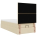 Cama otomana con colchón crema 90x200 cm tela
