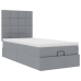 Cama otomana con colchón gris claro 90x200 cm tela