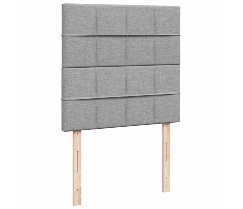Cama otomana con colchón gris claro 90x200 cm tela