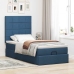 Cama otomana con colchón azul 90x200 cm tela