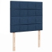 Estructura de cama otomana con colchón tela azul 120x200cm