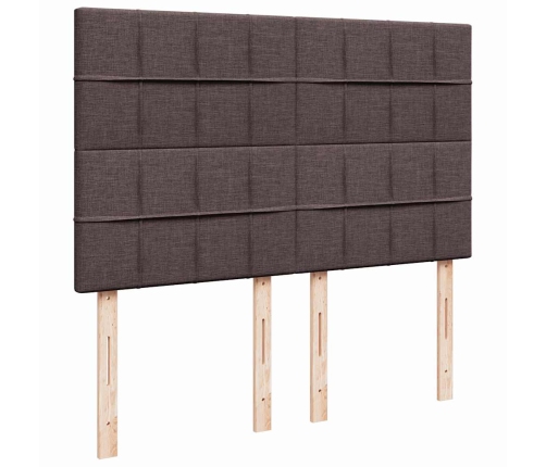 Estructura cama otomana colchón tela marrón oscuro 140x200cm