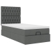 Estructura cama otomana colchón tela gris oscuro 90x190cm
