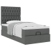 Estructura cama otomana colchón tela gris oscuro 90x190cm