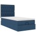 Estructura de cama otomana con colchón tela azul 90x190 cm
