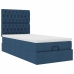 Cama otomana con colchón tela azul 100x200 cm