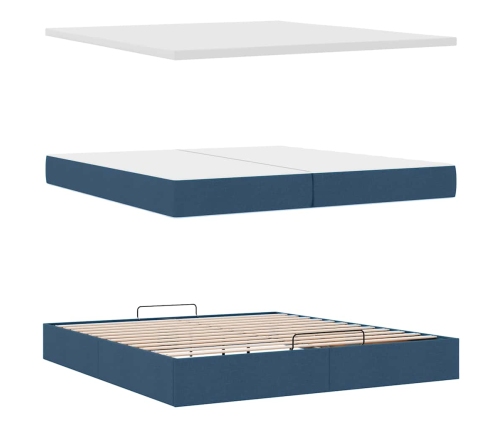 Estructura de cama otomana con colchones tela topo 200x200cm