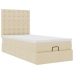 Cama otomana con colchón de tela color crema 100x200 cm
