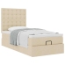 Cama otomana con colchón de tela color crema 100x200 cm