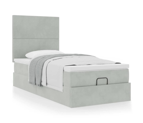 Estructura cama otomana colchones gris claro 80x200cm