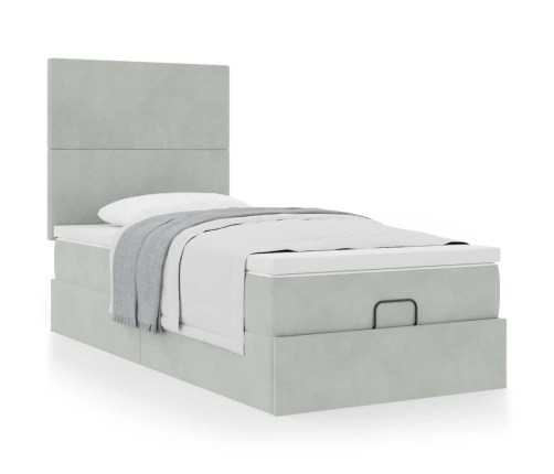 Estructura cama otomana colchones gris claro 90x190cm