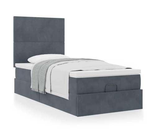 Estructura cama otomana colchones gris oscuro 90x190cm