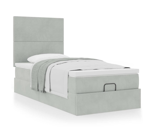 Estructura cama otomana colchones gris claro 100x200cm