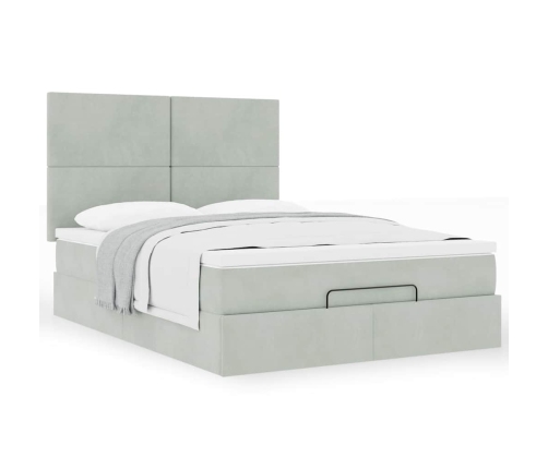 Estructura cama otomana colchones gris claro 140x190cm