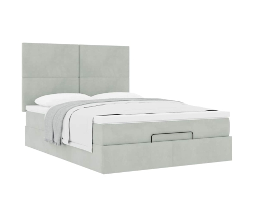 Estructura cama otomana con colchones gris claro 140x200cm