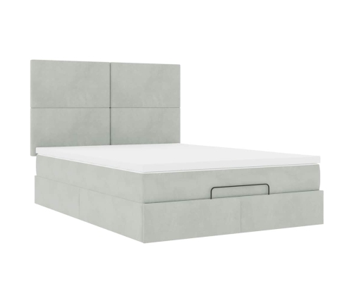 Estructura cama otomana con colchones gris claro 140x200cm