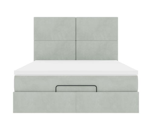 Estructura cama otomana con colchones gris claro 140x200cm