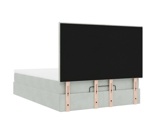 Estructura cama otomana con colchones gris claro 140x200cm