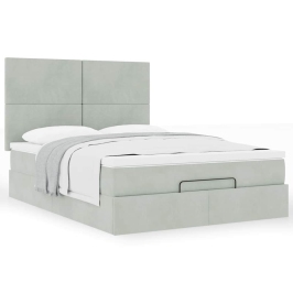 Estructura cama otomana con colchones gris claro 140x200cm