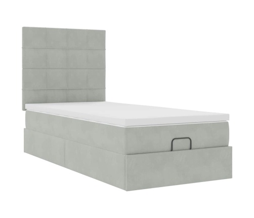 Estructura cama otomana colchones gris claro 80x200cm