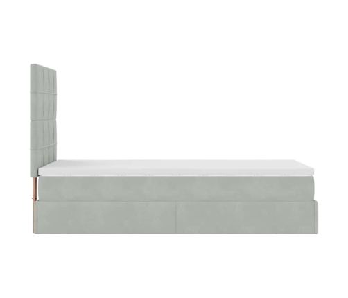 Estructura cama otomana colchones gris claro 80x200cm