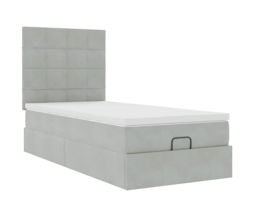 Estructura cama otomana colchones gris claro 90x190cm