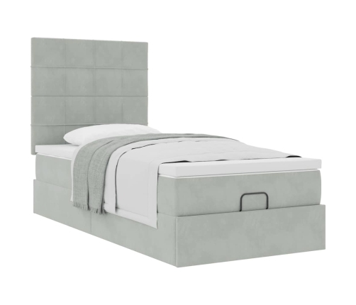 Estructura cama otomana colchones gris claro 90x200cm