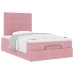 Estructura de cama otomana colchones terciopelo rosa 120x200cm