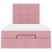 Estructura de cama otomana colchones terciopelo rosa 120x200cm