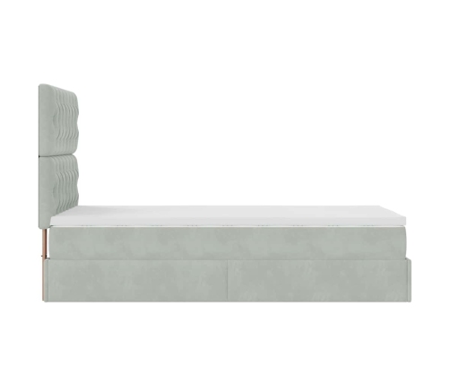 Estructura cama otomana colchones gris claro 90x190cm